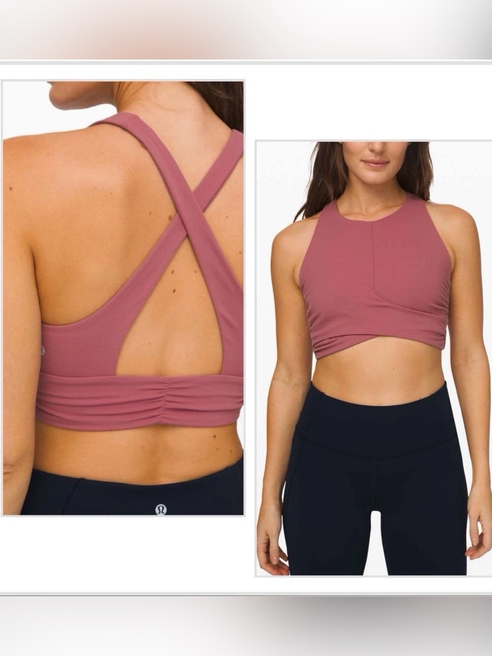 lululemon athletica HigNeck Always Aligned Bra - moss rose pink